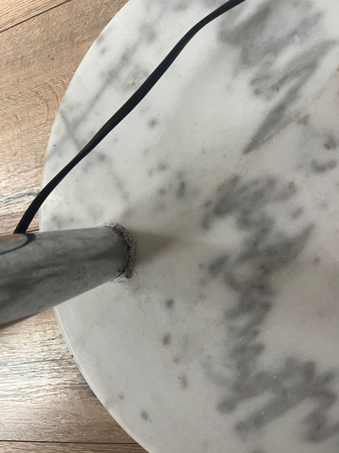 Arc floor lamp design with marble base BHV – contemporary style