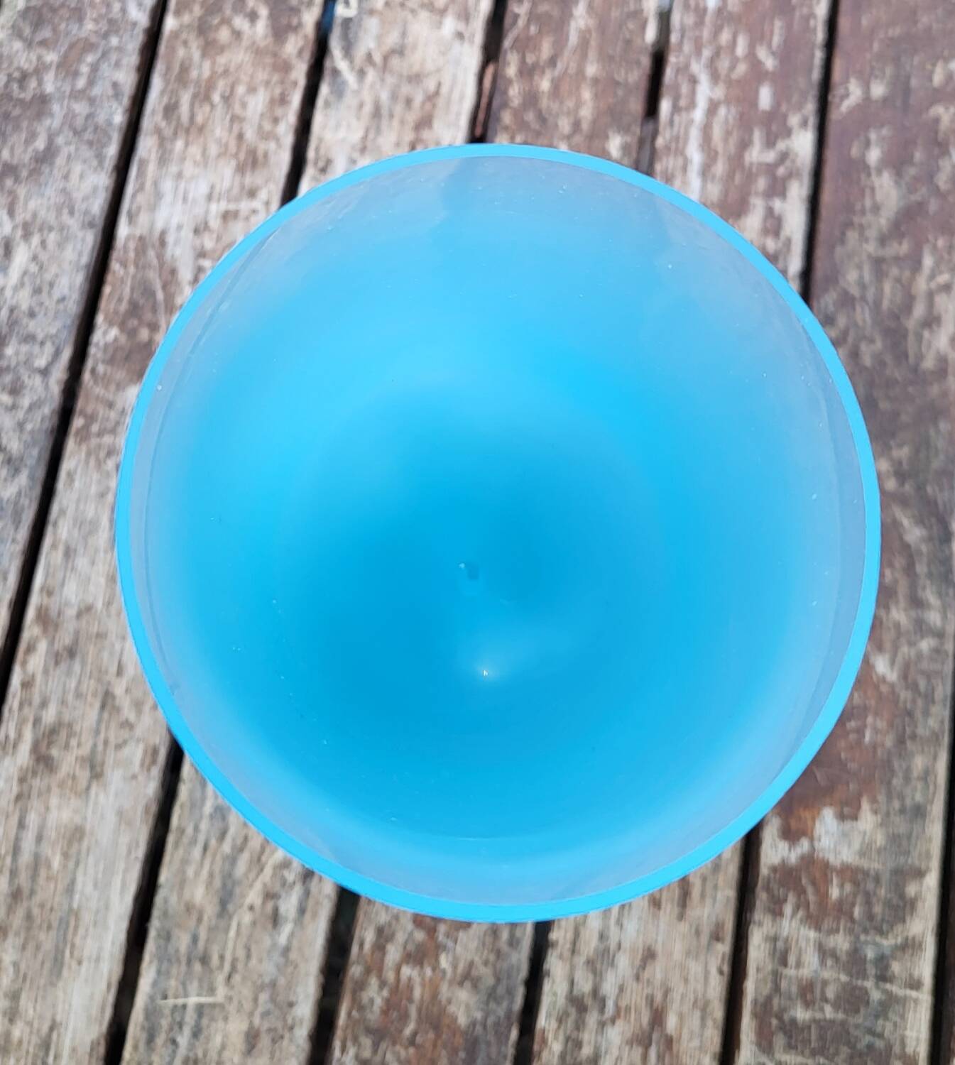 Blue opaline chalice vase