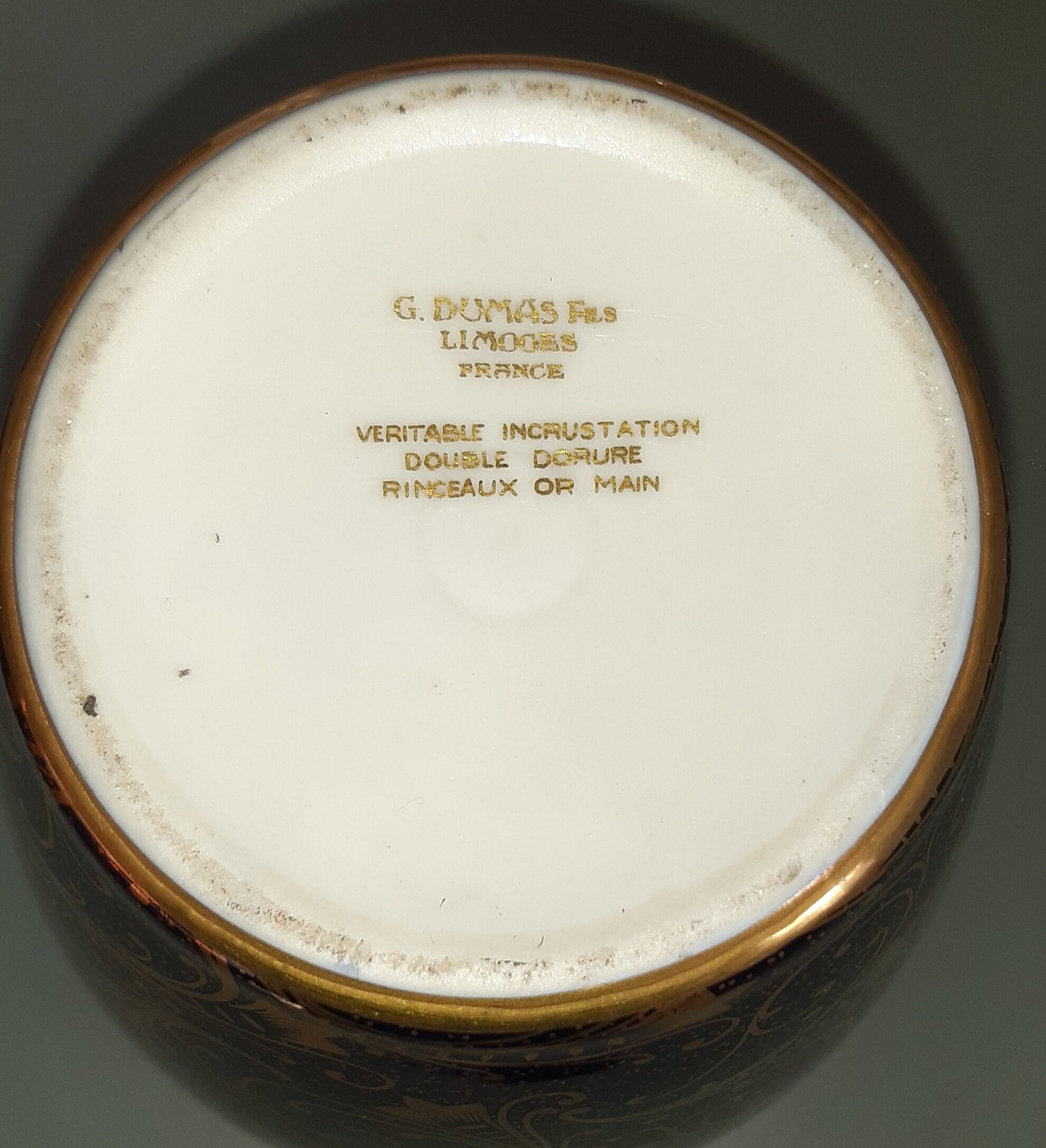 Double hand-gilded vase