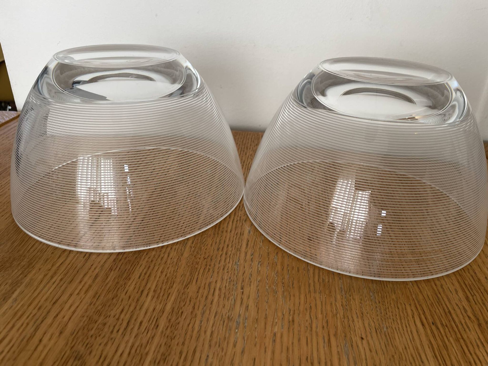 Pair of modernist salad bowls in Scandinavian style.