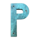 Ancient letter sign metal P