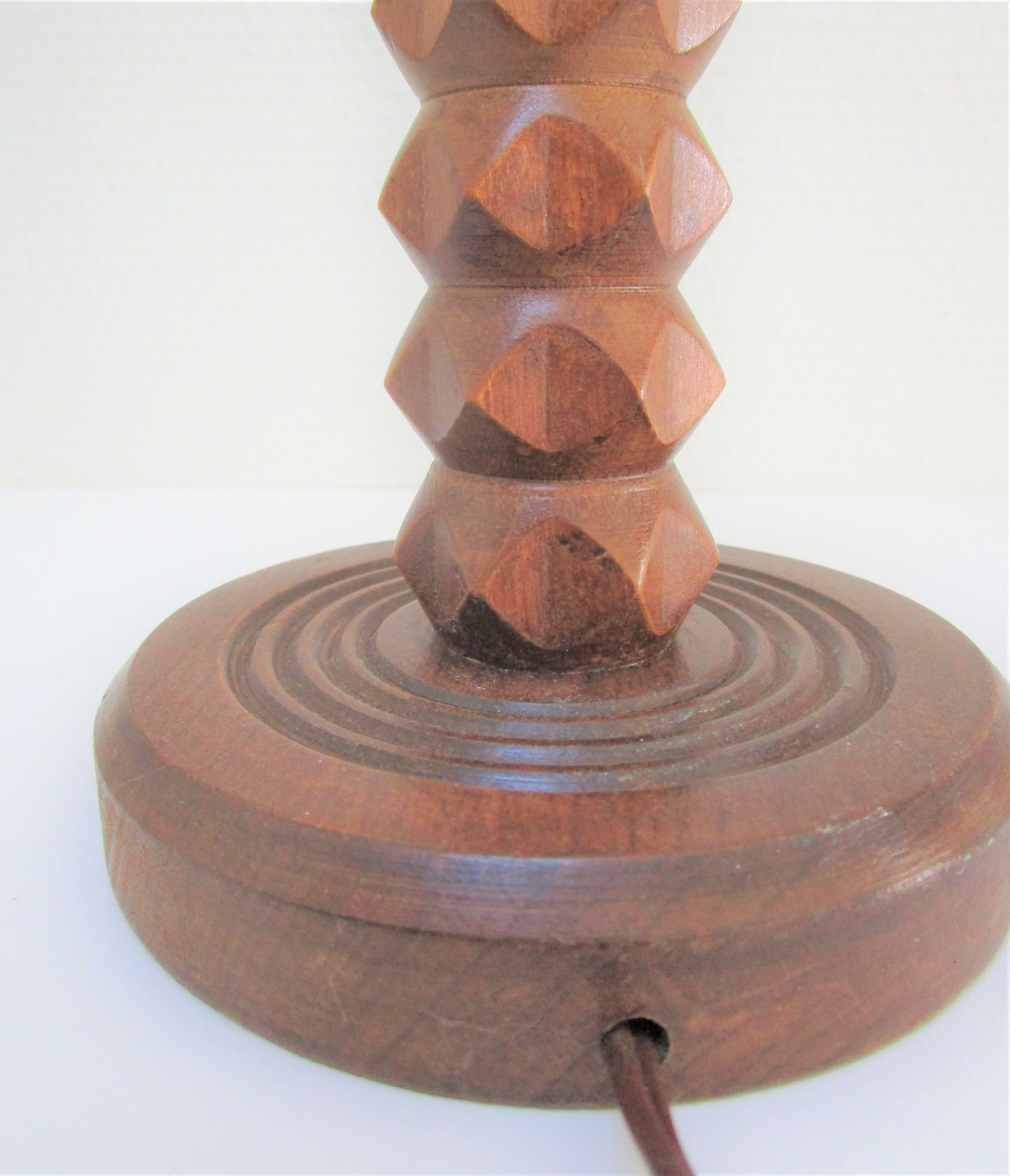 Solid wood lamp foot "diamond tip" years 40-50