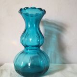 Turquoise blue coloquinte vase