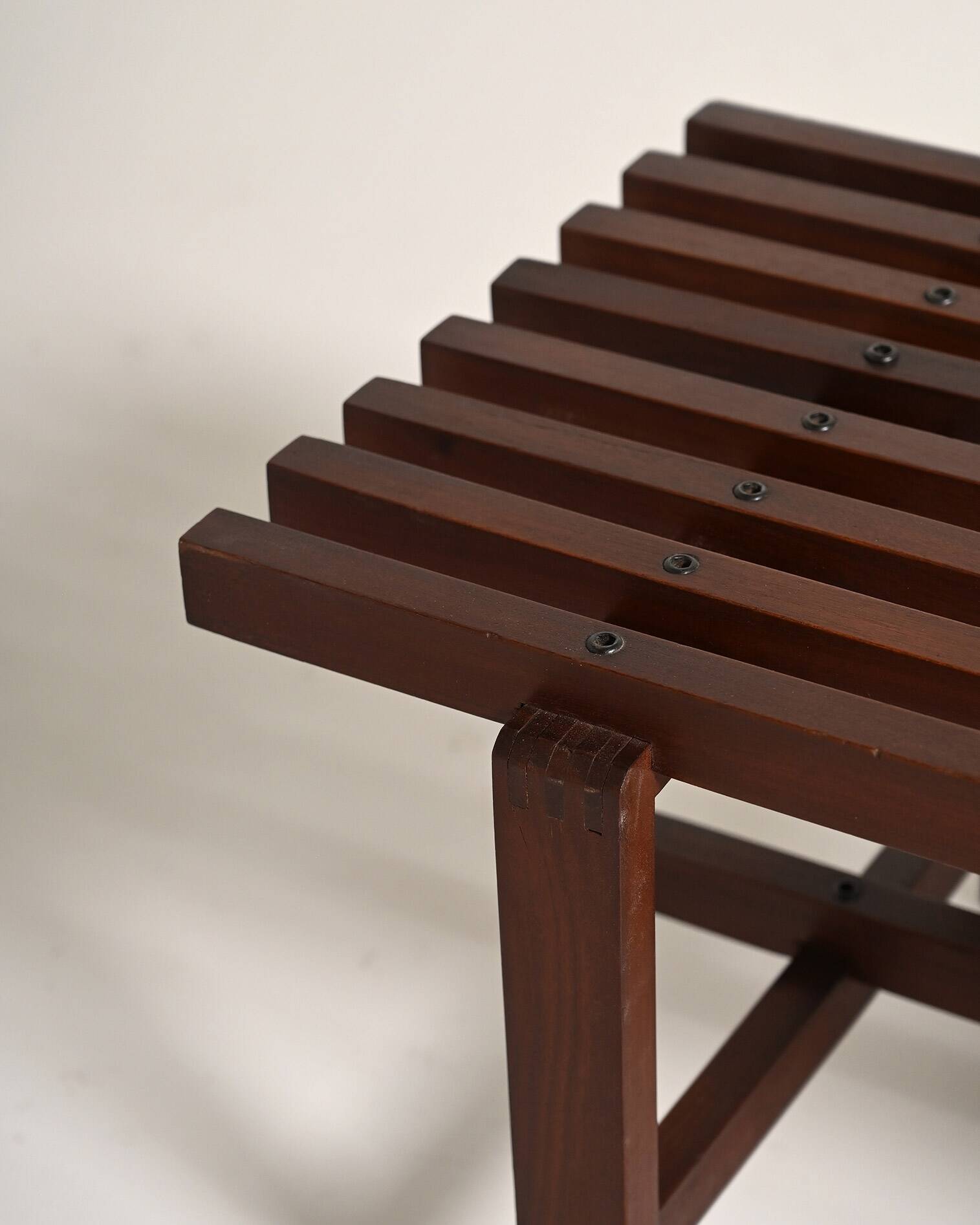 Slat bench in fine wood, 1970s