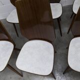 Suite de 6 chaises Baumann modèle 840 G2S finition acajou verni, 1963