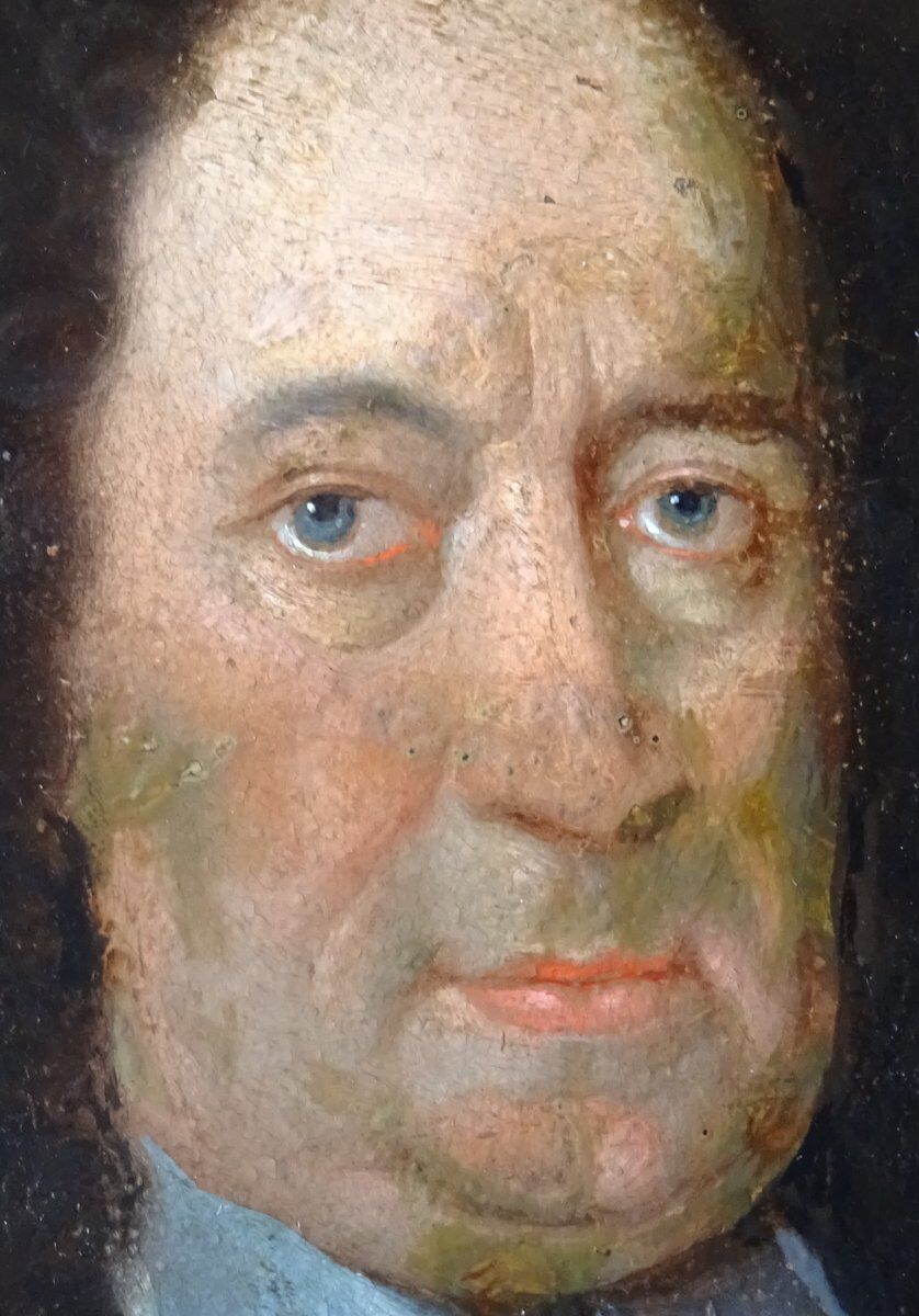 Portrait of a man prelate from the louis xiv period oil on tin end xviith century
