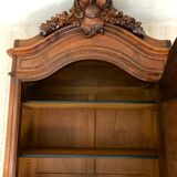 Bonnetière antique wardrobe with beveled ice interior elm magnifying glass style rocaille louis xv