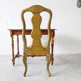 Chaise baroque dorée, chaise en bois plaquée or louis xiv.