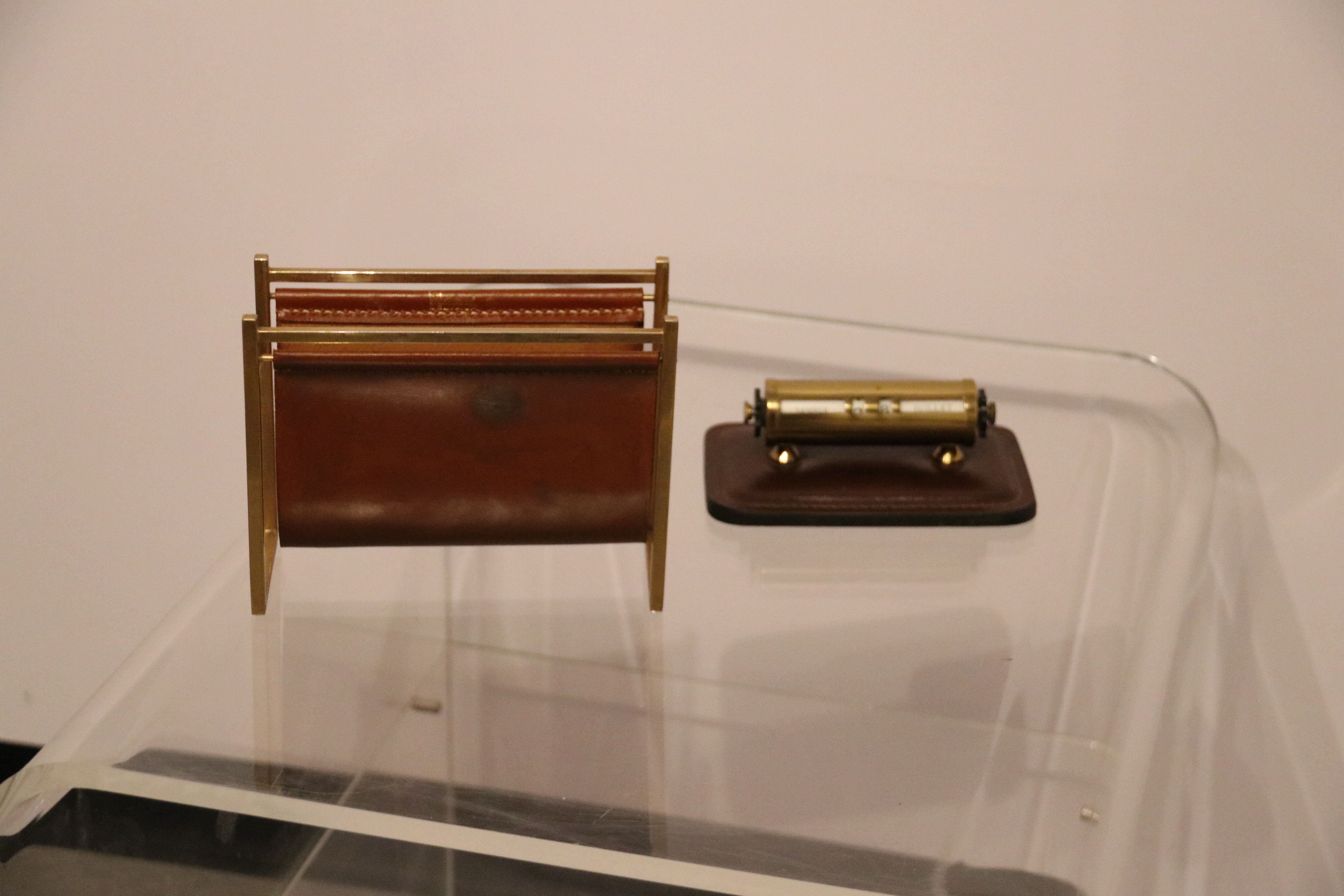 Desk accessories - letter holder & calendar - by Delvaux - Belgium - 1970's