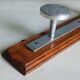 Coat rack with 2 hooks Art Deco in oak & aluminium, 1930