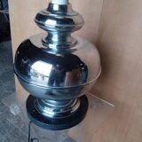 Chrome metal table lamp from the 1970s -