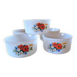 5 Arcopal ramekins poppy model