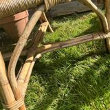 Rattan armchair duo
