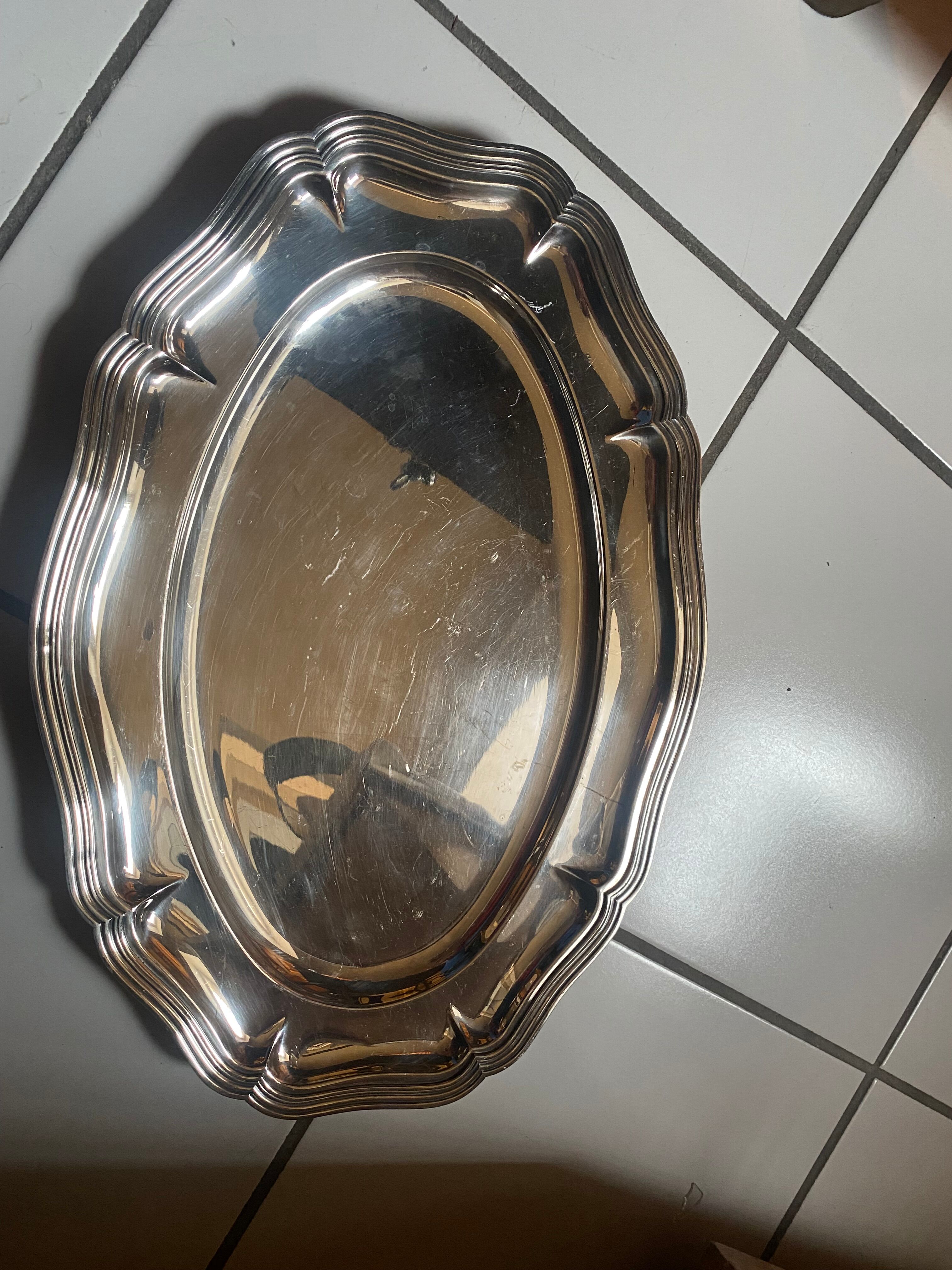 Silver metal dish