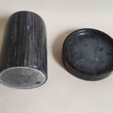2-piece black marble desk set from the 1970s