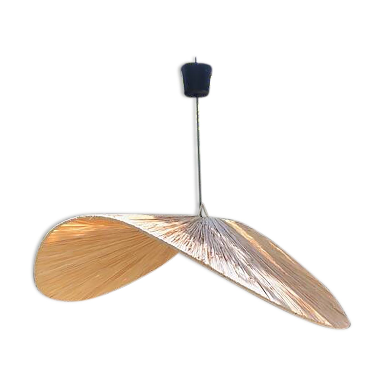 Chips pendant light in raffia 100cm