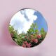 Round mirror with brass rim - 55 cm
