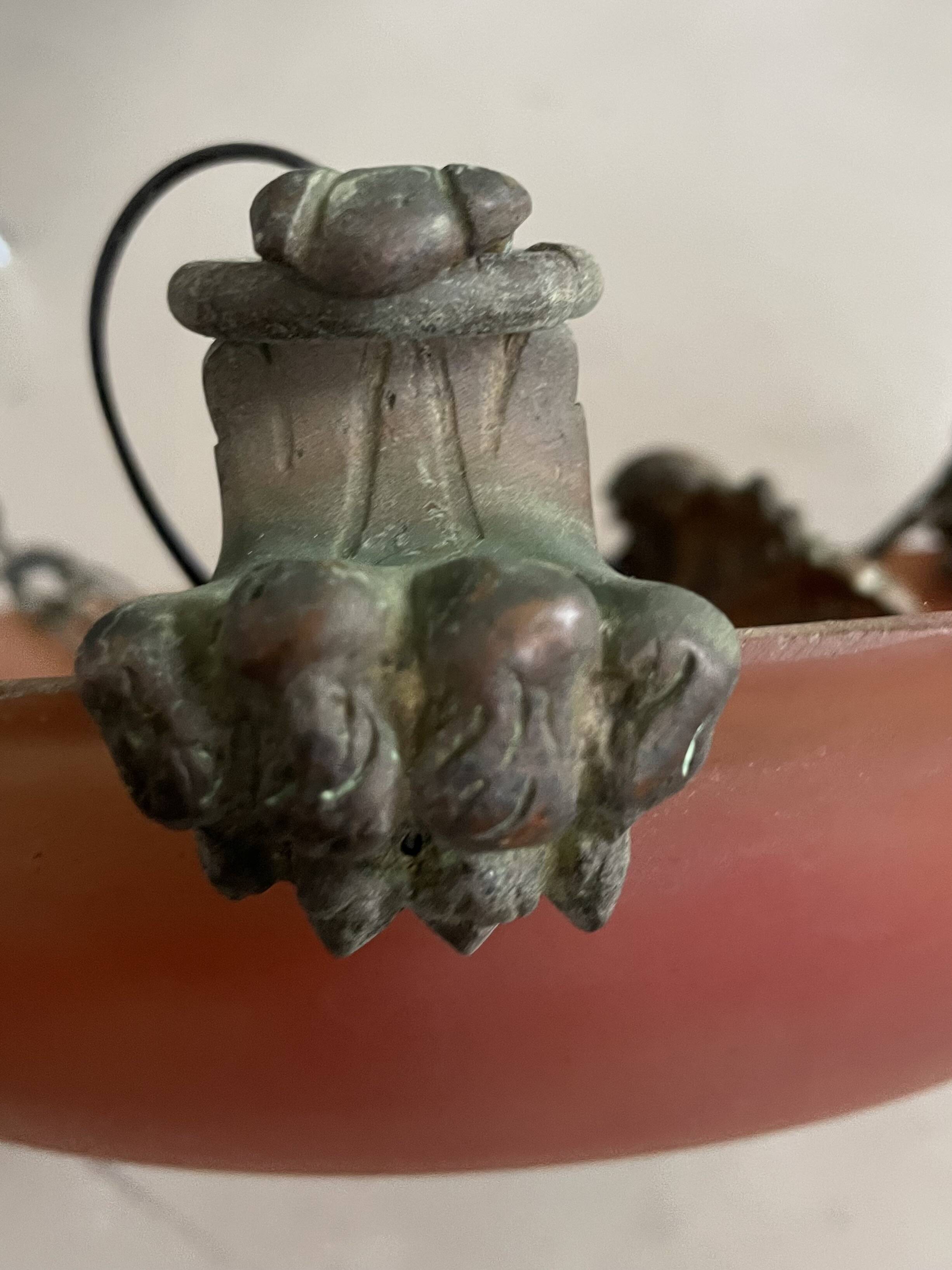 Art Deco pendant light in marbled glass