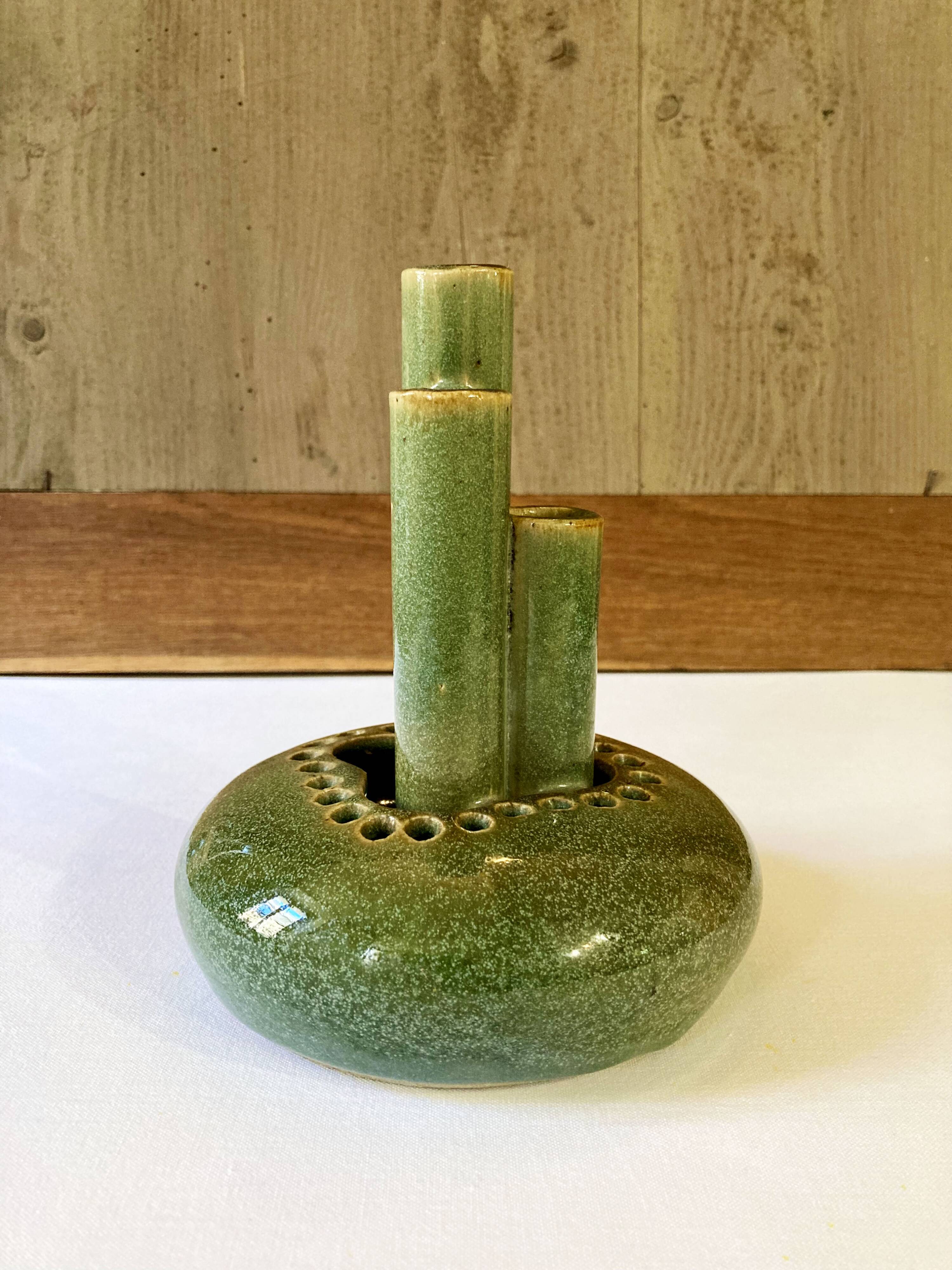 Vase soliflore 3 branches en céramique artisanale