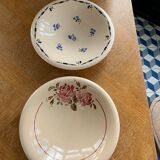 Two hollow dishes in glazed ceramic old model flora KG France luneville