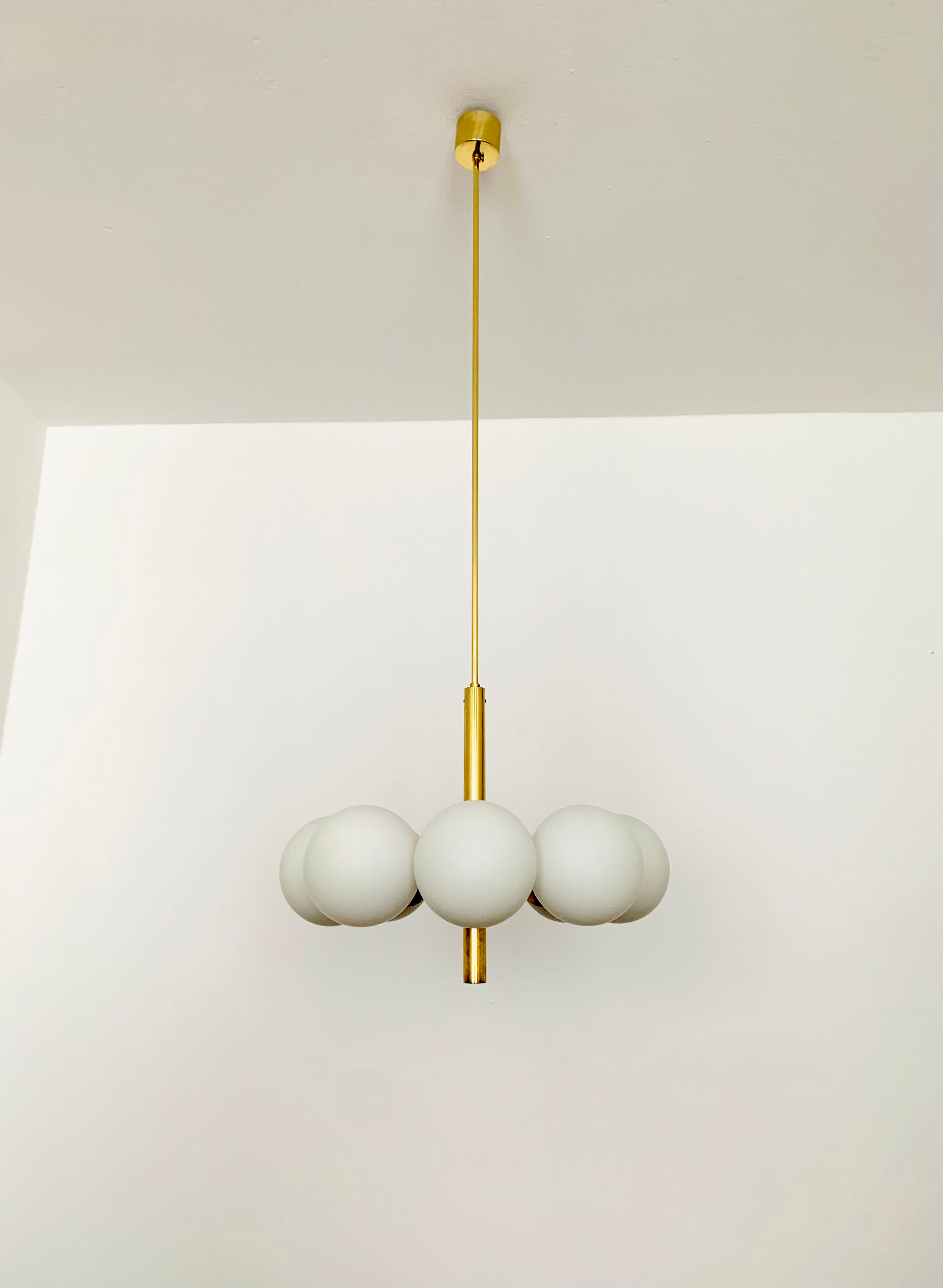 Brass Sputnik chandelier by Kaiser Leuchten