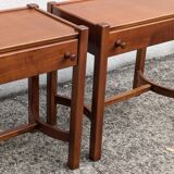 Pair of vintage Jacques Hauville bedside tables 1960 Roche Bobois