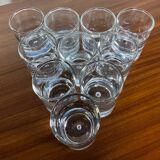 Set of 10 vintage bubbled liquor glasses