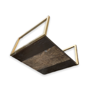 Coffee table in cork, wood and gilded steel in the taste of Romeo Rega