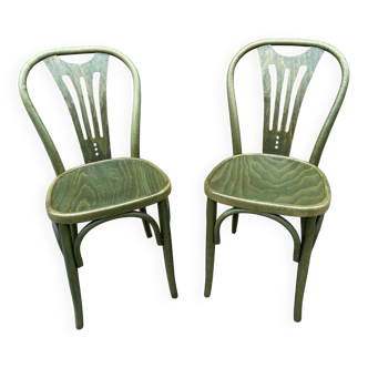2 chaises bistrot en bois courbé