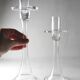 Trois bougeoirs en cristal vintage
