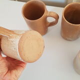Set of 6 large sandstone mugs