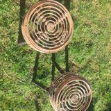Two rattan stools 80s