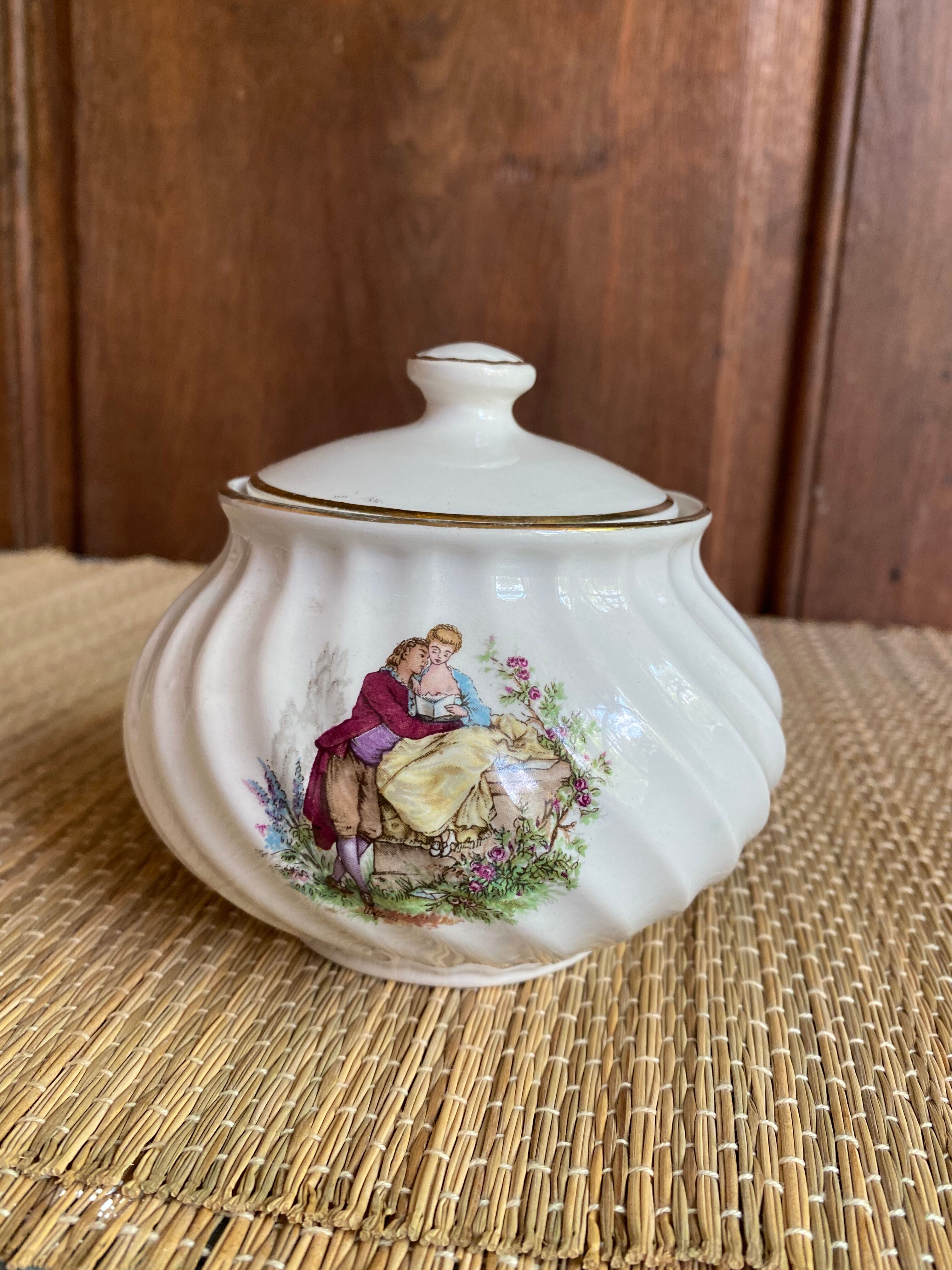 French earthenware sugar from Luneville romantic décor
