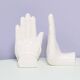 Set of 2 white porcelain hand bookends