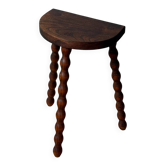Tabouret tripode en bois tourné