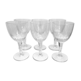 Lot of six crystal glasses cisele on foot has 6 odds France glasses