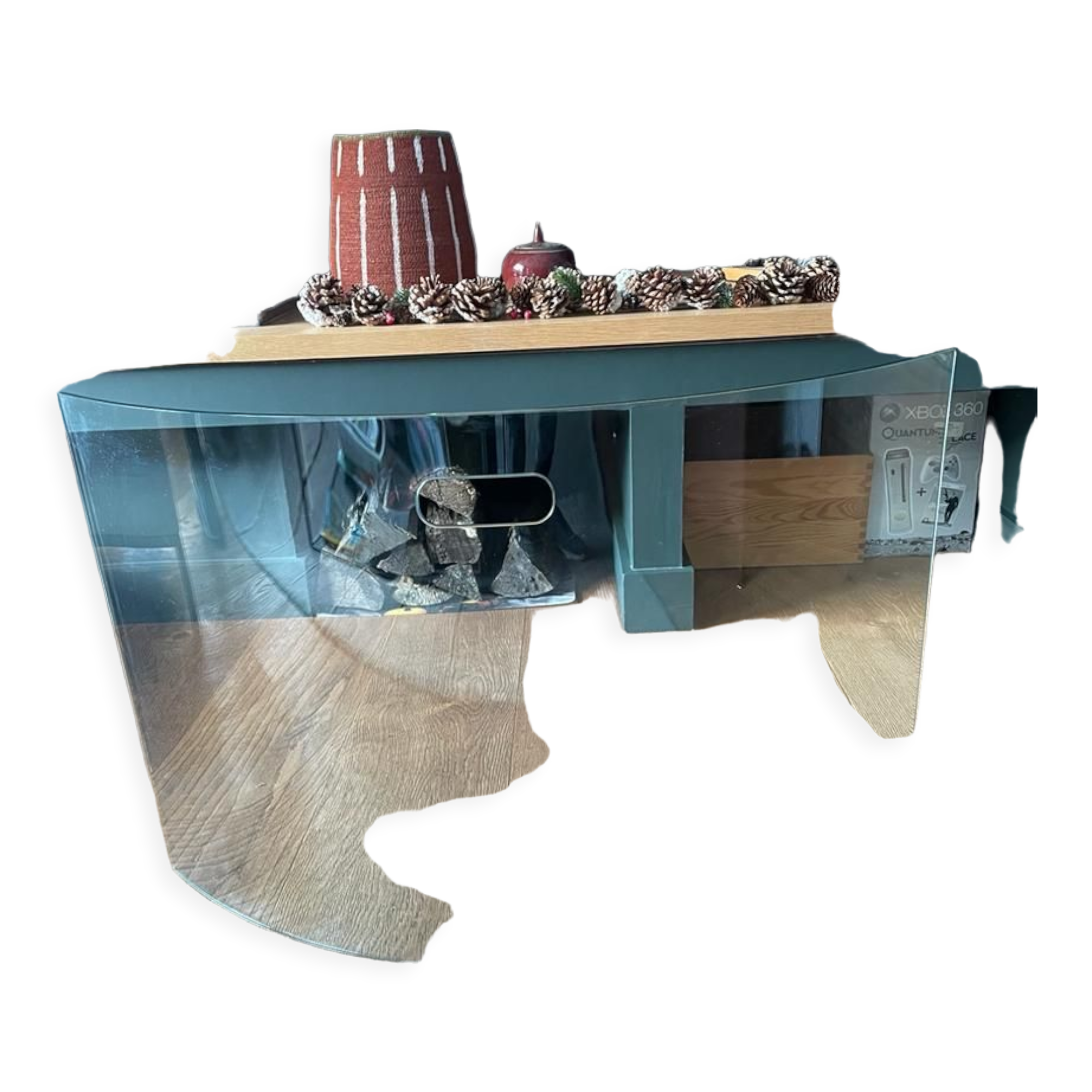 Curved glass firewall