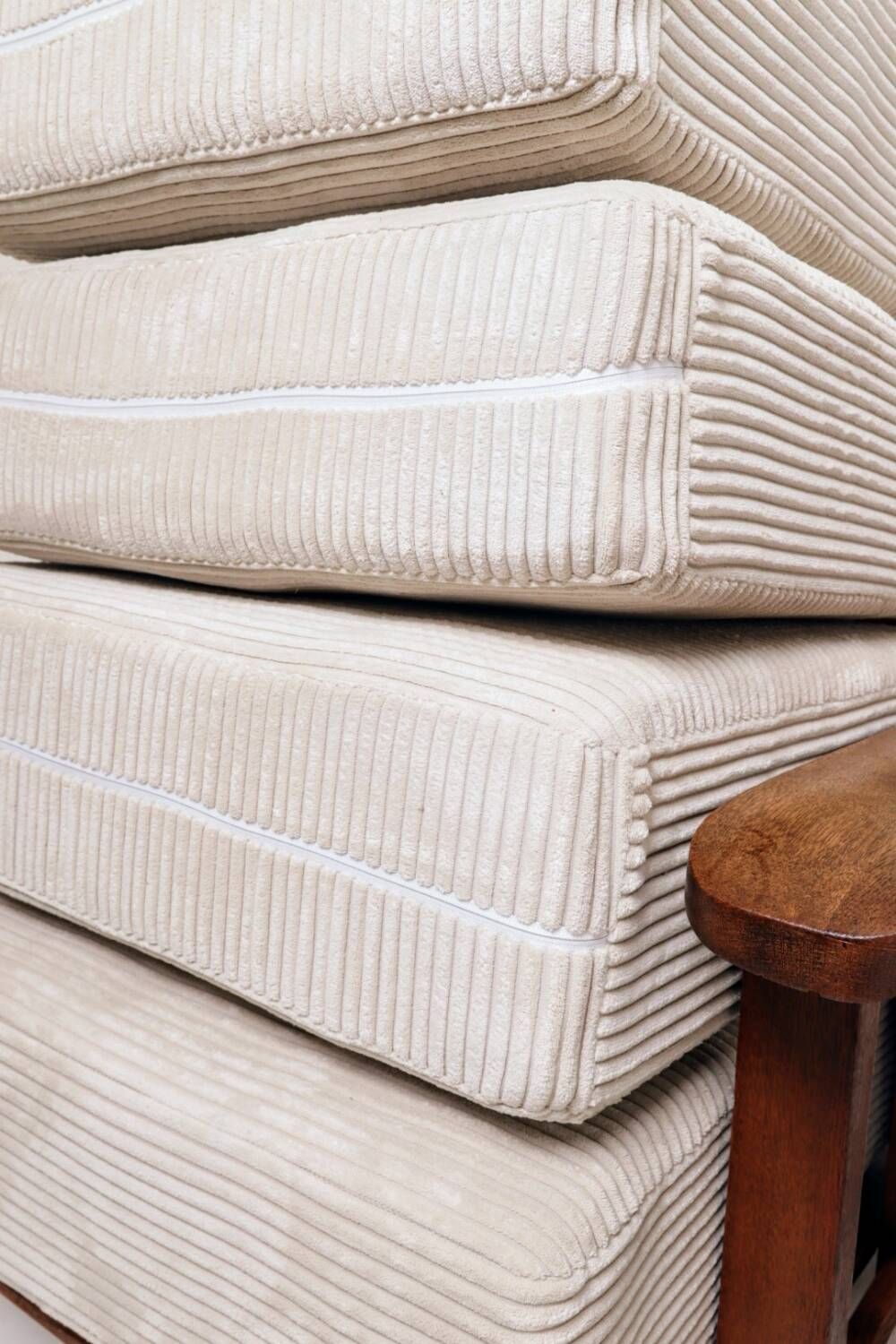 Vintage armchairs set of 2 brutalism off white corduroy