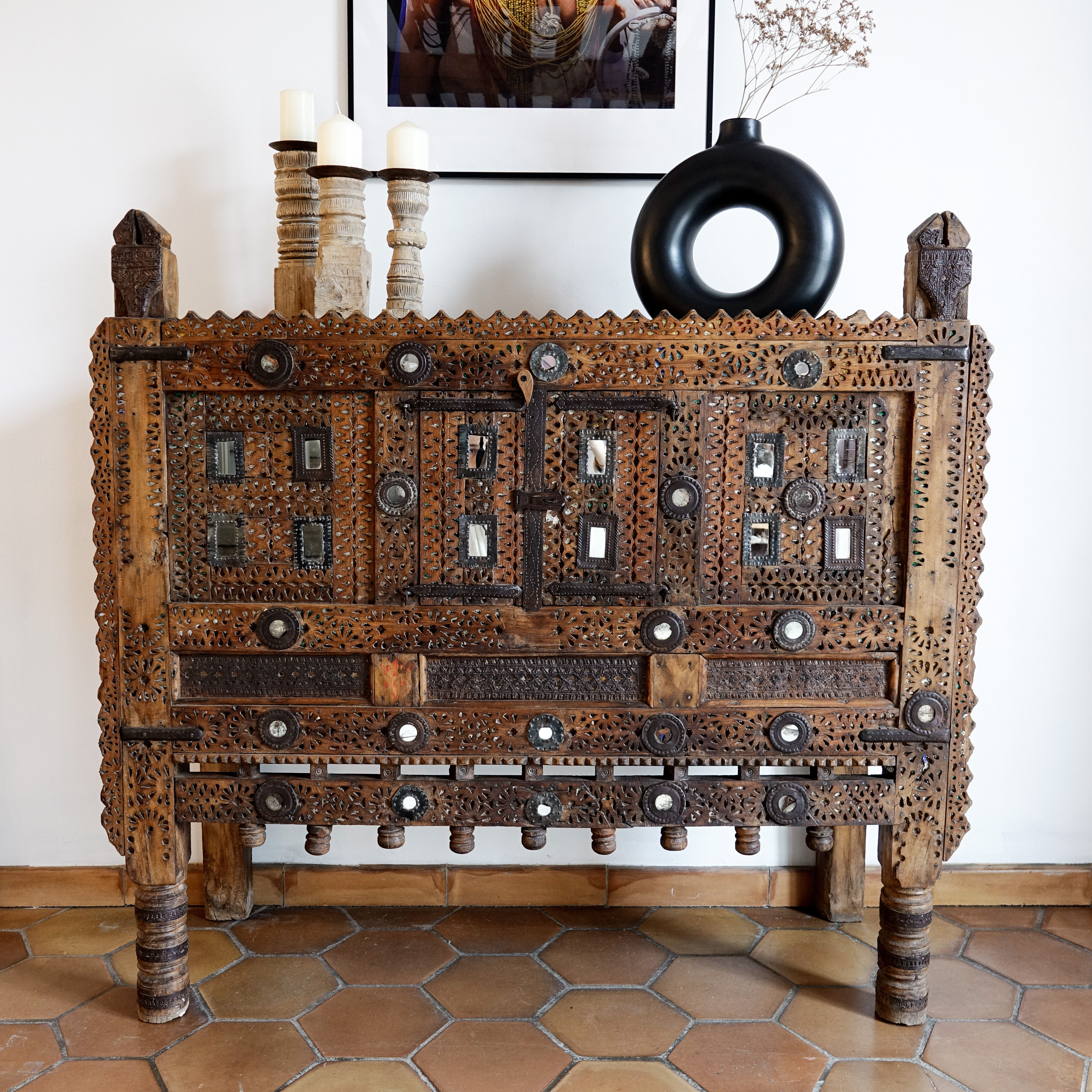 Ancien meuble indien Damchiya