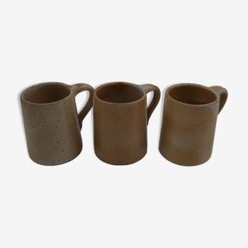 Trio mugs grès vintage