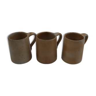 Trio mugs grès vintage