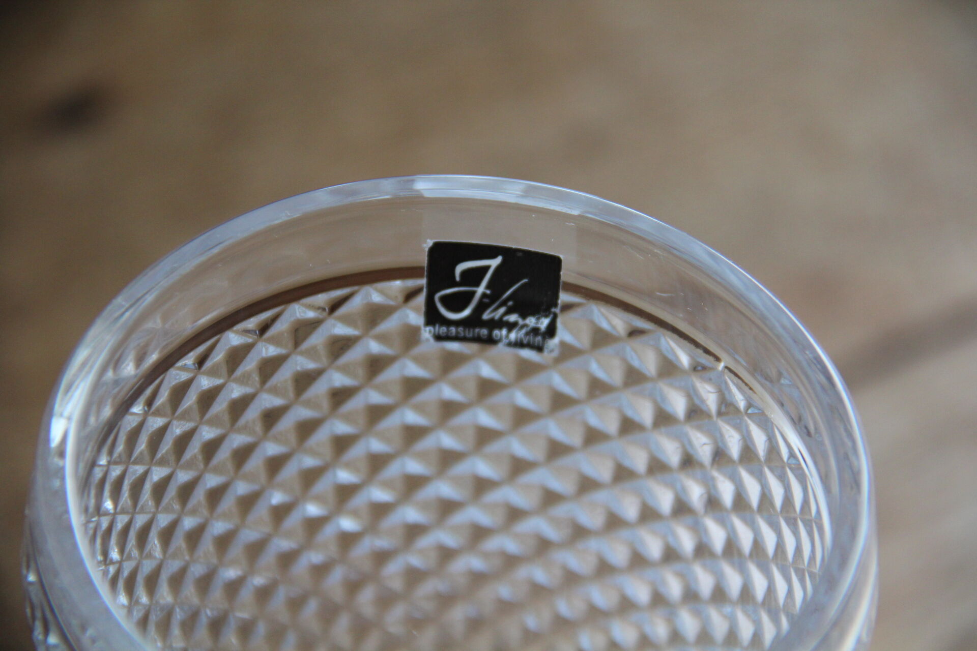 Large standing glass J-Line cut glass