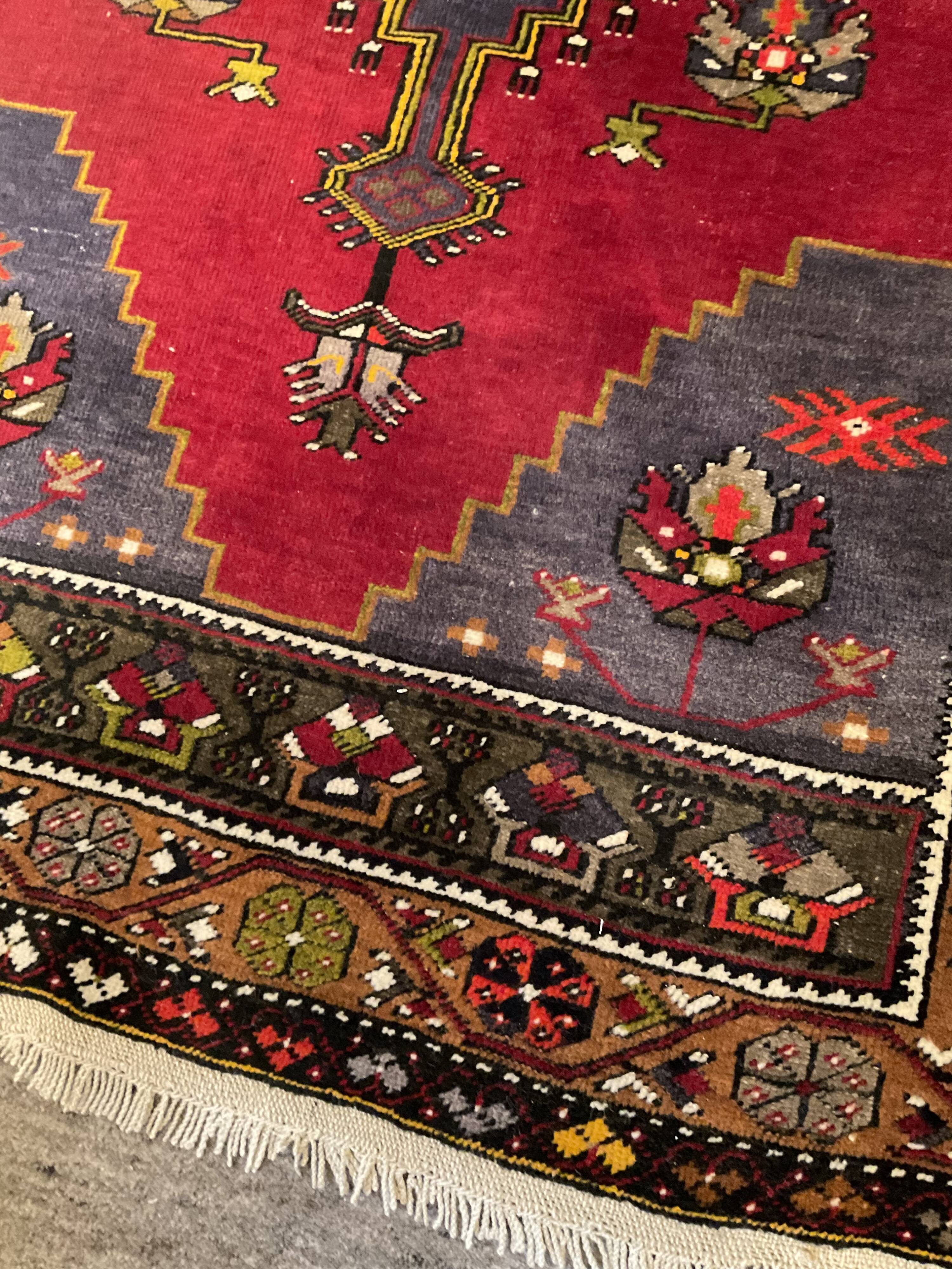 Vintage oriental wool rug 110x205cm