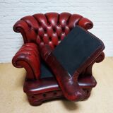 Vintage English Leather Dellbrook Chesterfield Club Chair
