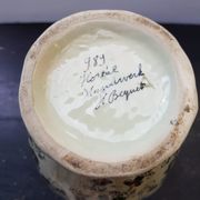 Old vase h becquet ceramic décor flowers made in belgium vintage