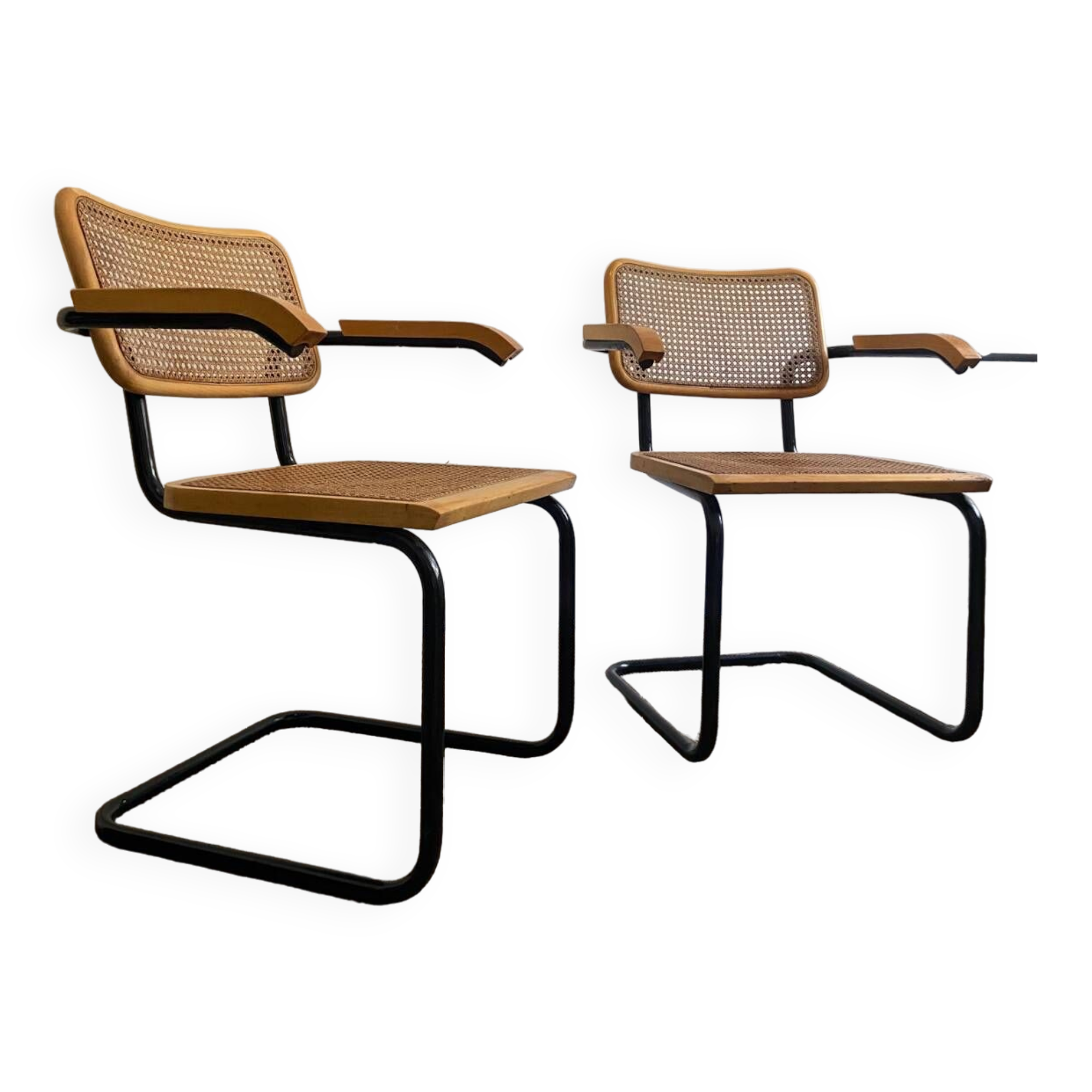 Fauteuils f62 Cesca par Marcel Breuer