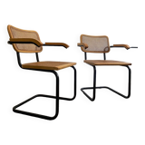 Fauteuils f62 Cesca par Marcel Breuer