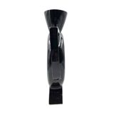 Vase organique moderne en céramique noire, Italie années 1980