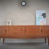 Scandinavian design sideboard in blond teak