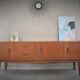 Scandinavian design sideboard in blond teak